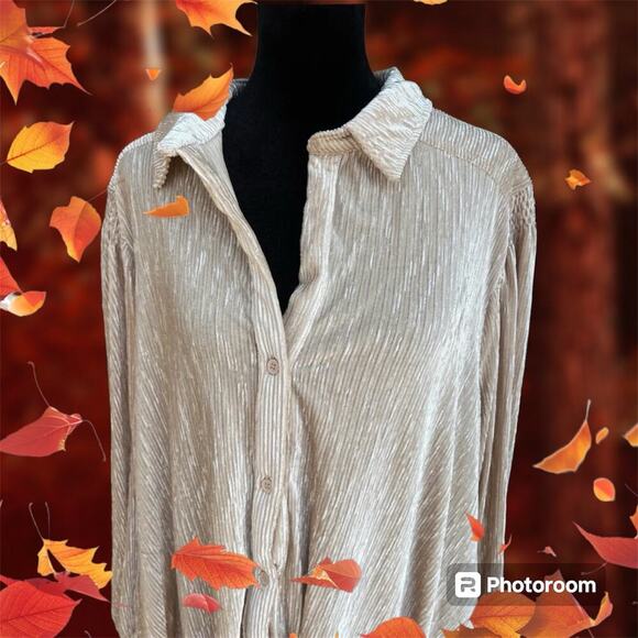 SKIES ARE BLUE women’s  1X button down long sleeve top - Picture 1 of 12